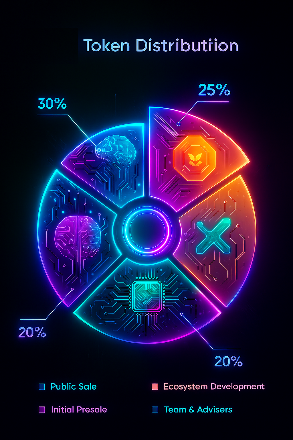 Pie chart of SPAX88K token distribution